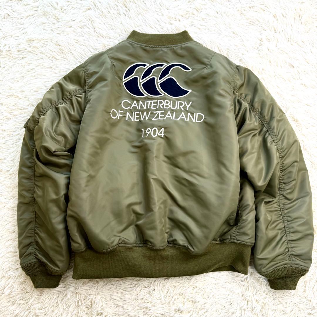 カンタベリー MA-1 ジャケット L カーキ 中綿 刺繍ロゴ
