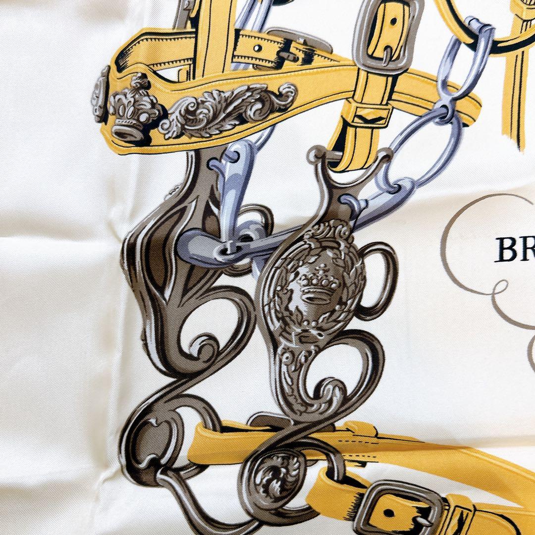 HERMES エルメス カレ90 BRIDES de GALA シルク クリーム