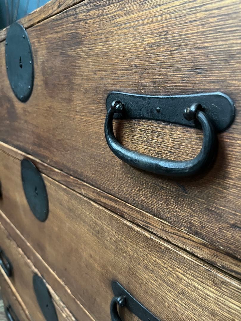 和箪笥 昭和レトロ 当時物 インテリア 年代物 鉄金具 アンティーク ビンテージ