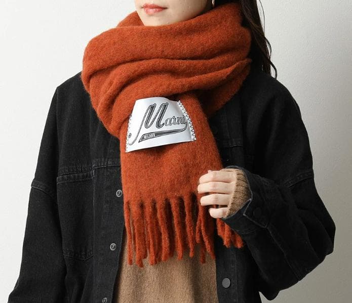 定価5.9万 新品 MARNI アルパカ マフラー ネイビー イタリア製 マルニ