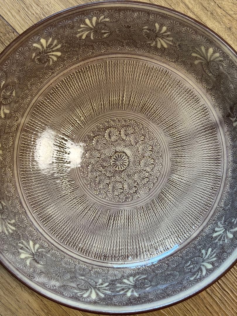 森里陶楽 平安陶楽 紫三島 鉢 菓子器 三島手 希少 象嵌 作家さん