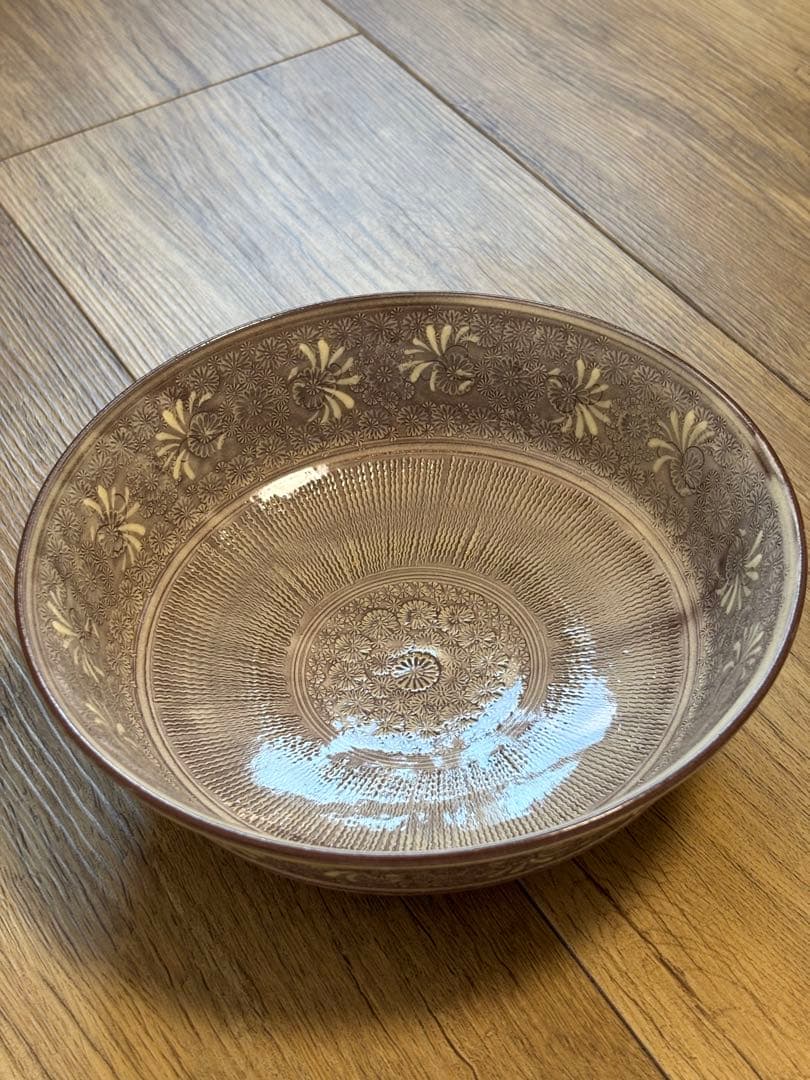 森里陶楽 平安陶楽 紫三島 鉢 菓子器 三島手 希少 象嵌 作家さん