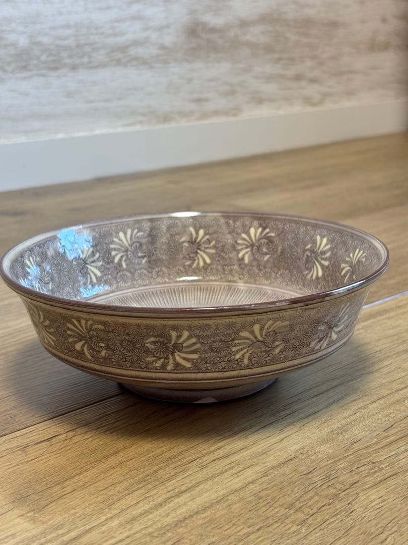 森里陶楽 平安陶楽 紫三島 鉢 菓子器 三島手 希少 象嵌 作家さん