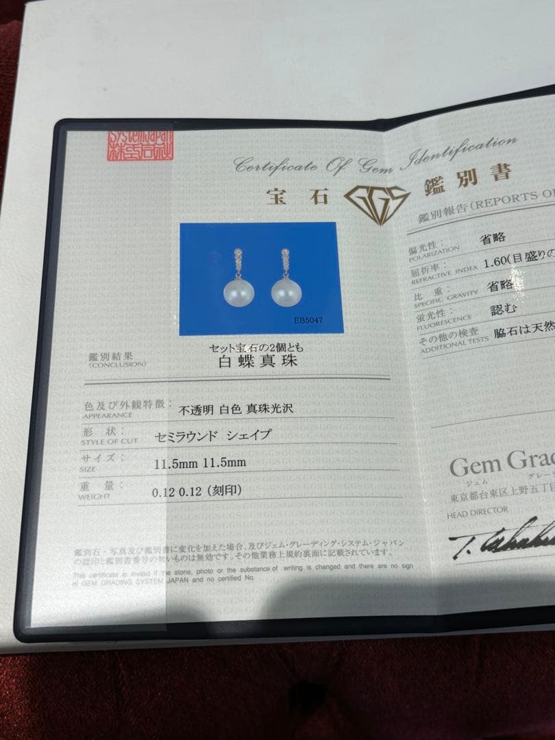 大粒 南洋白蝶真珠 ダイヤモンド ピアス k18WG 豪華！綺麗！迫力の美しさ✴︎