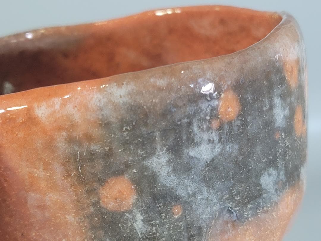 DT182 茶道具 小川長楽造 赤楽茶碗 共箱 古美術