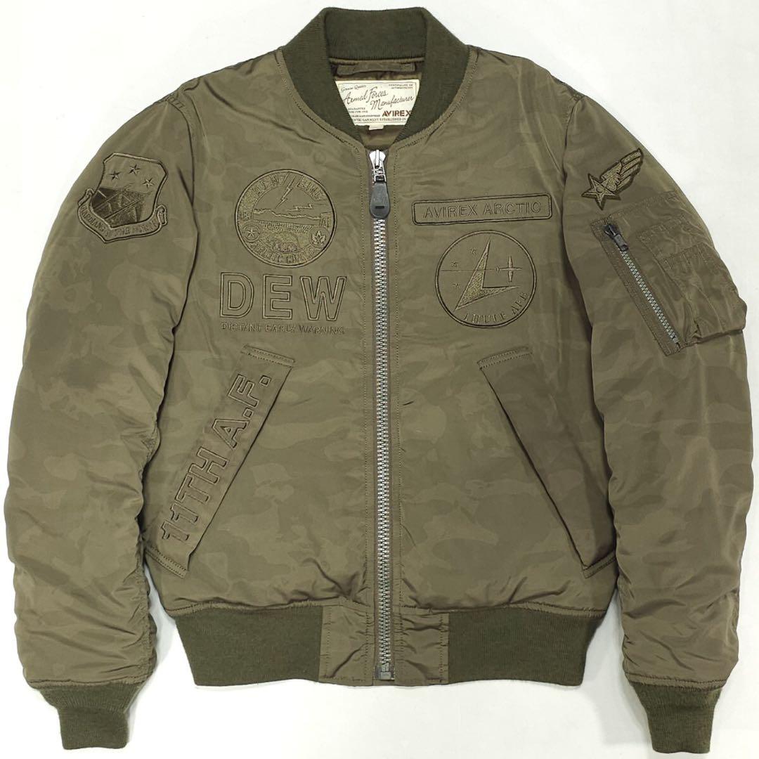 よ*様 〈古着〉AVIREX MA-1フライトジャケット オリーブ色 迷彩柄