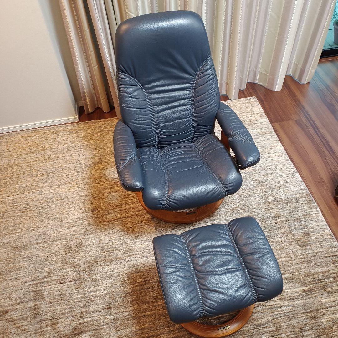 【セット販売】エコーネス　 レザー リクライニングチェア　①チェア