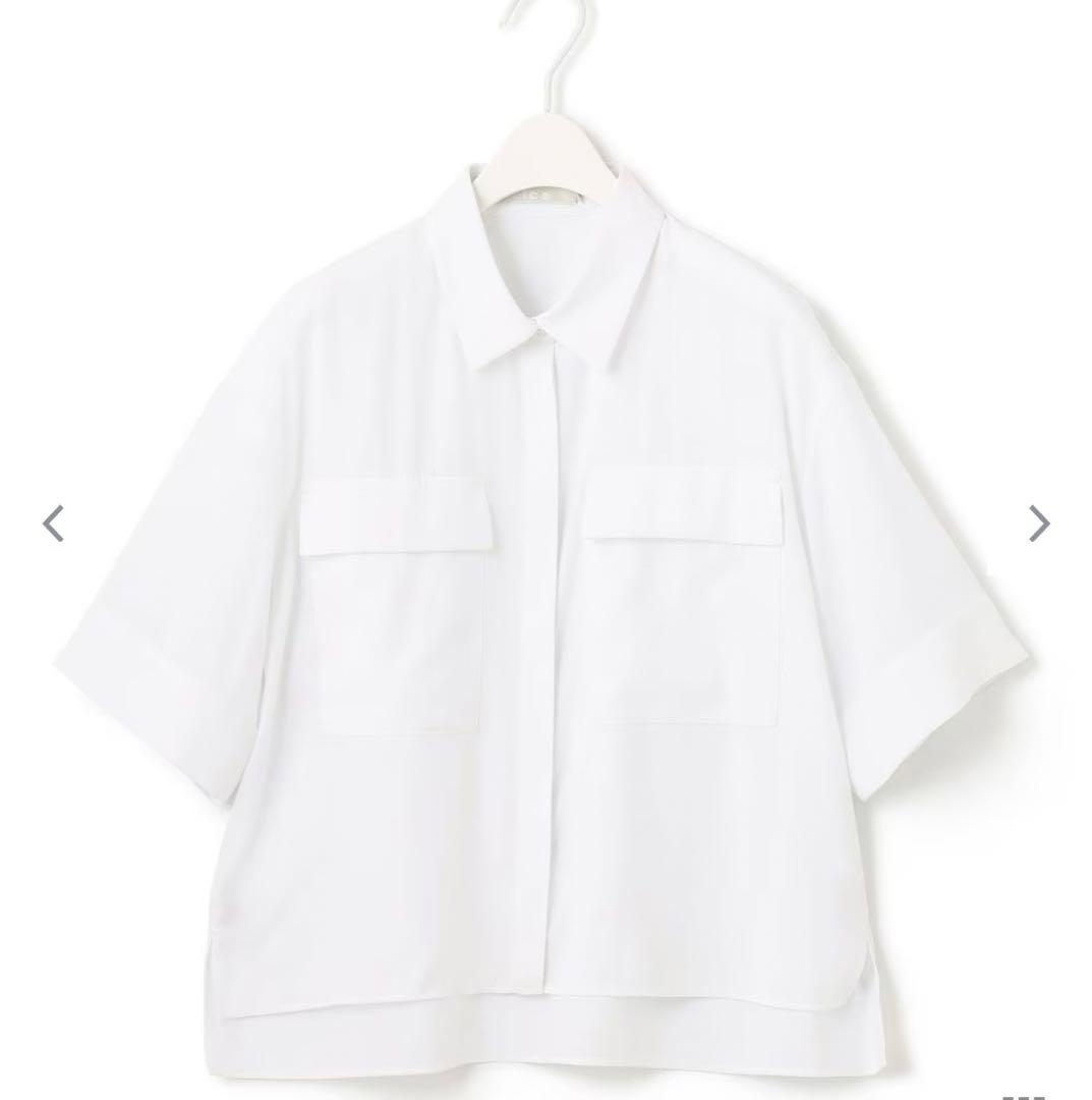 icb T/Rドライリネン クロップドシャツ 4 白 新品