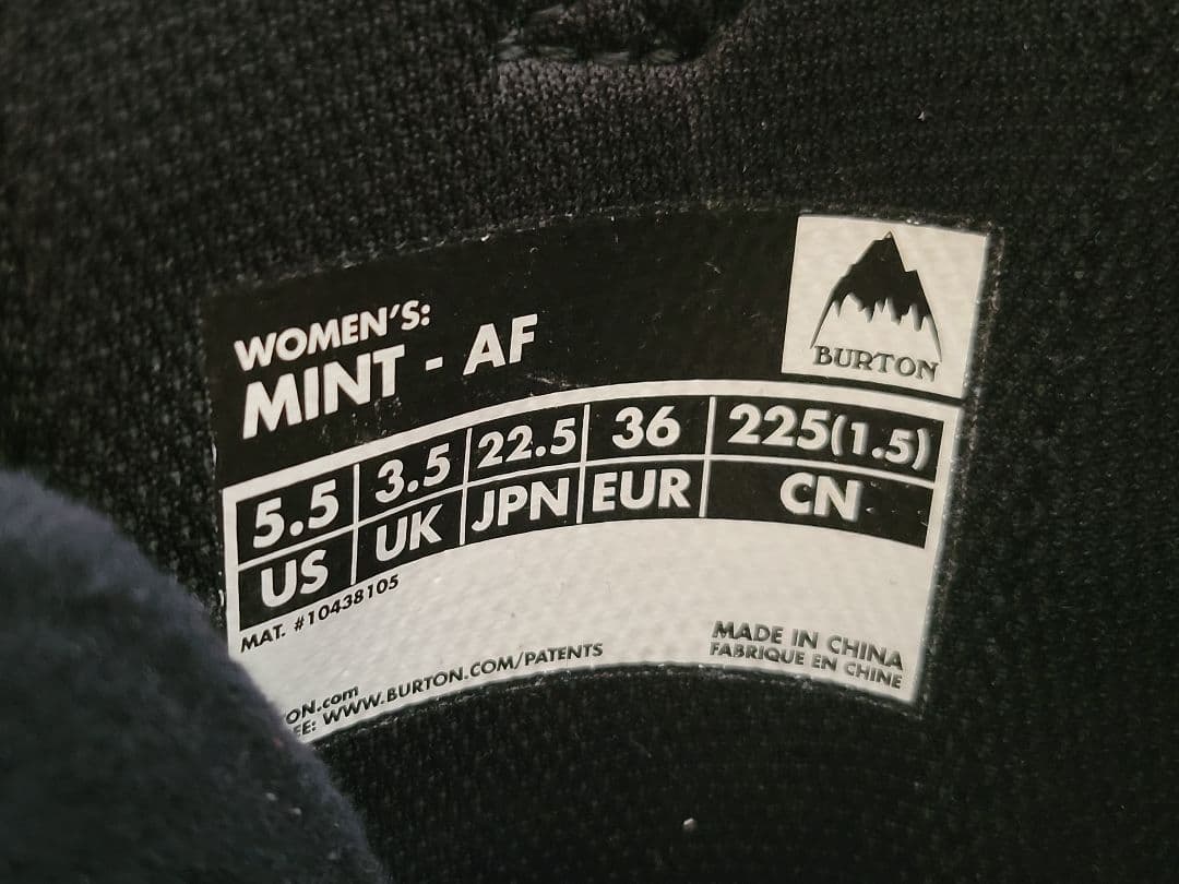 Burton Mint AF 女性用スノーボードブーツ 225
