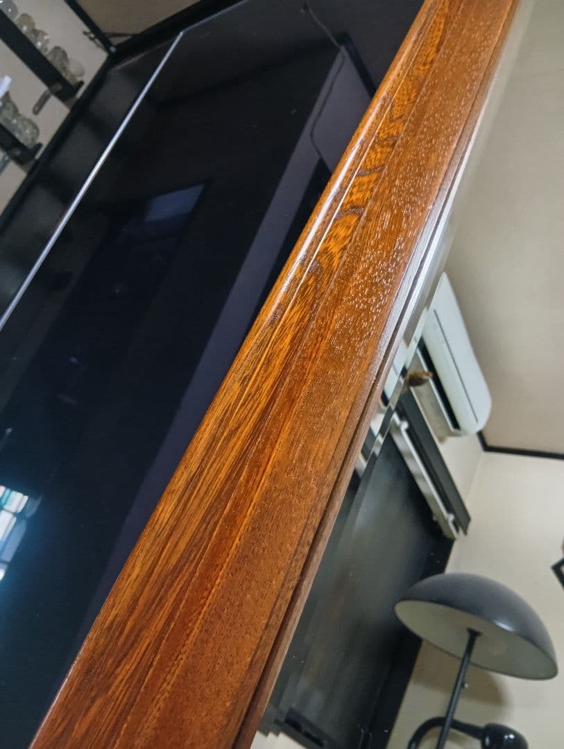 1970's　ビンテージ　デンマーク　チーク　無垢材　ウォールミラー　全身鏡