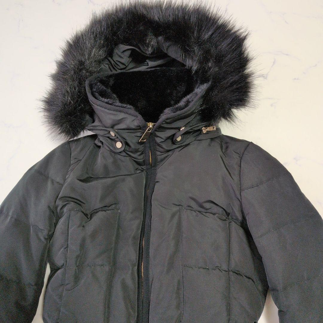 ZARA ザラ ダウンジャケット グレーダックダウン ベルト付 M 黒 2way