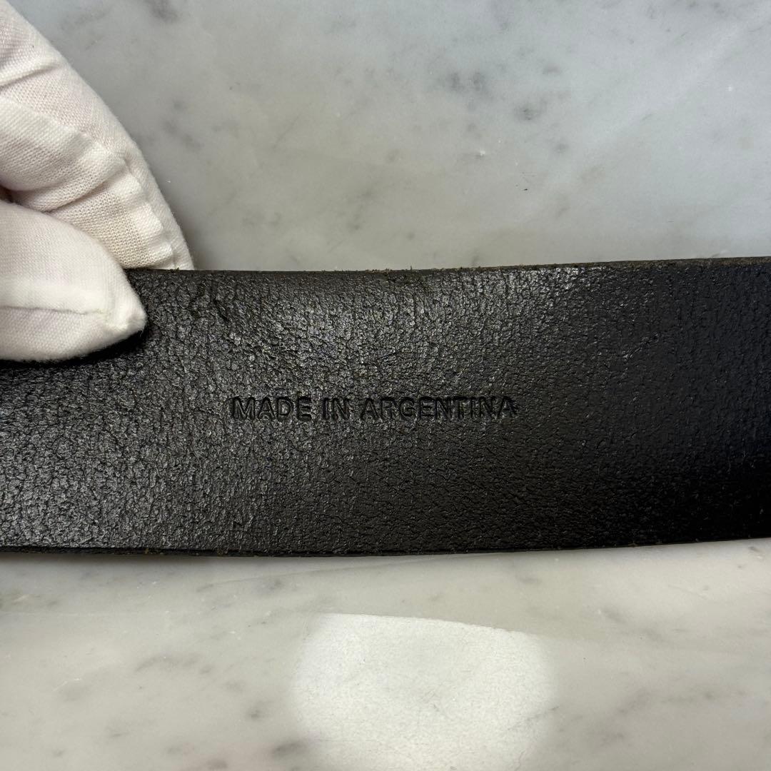 アルゼンチン製 Ralph Lauren ラルフローレン ベルト 本革 黒 太幅