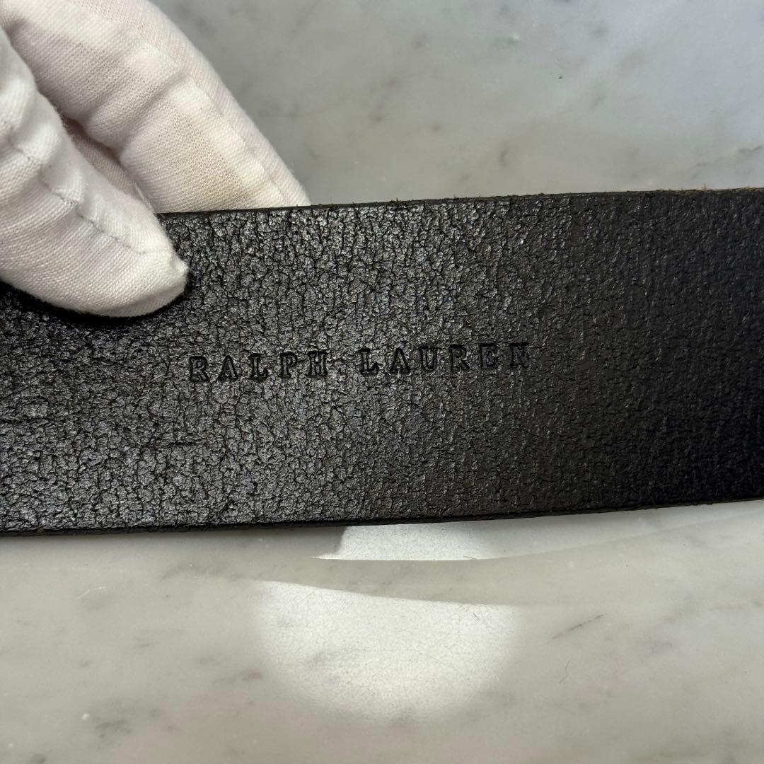 アルゼンチン製 Ralph Lauren ラルフローレン ベルト 本革 黒 太幅