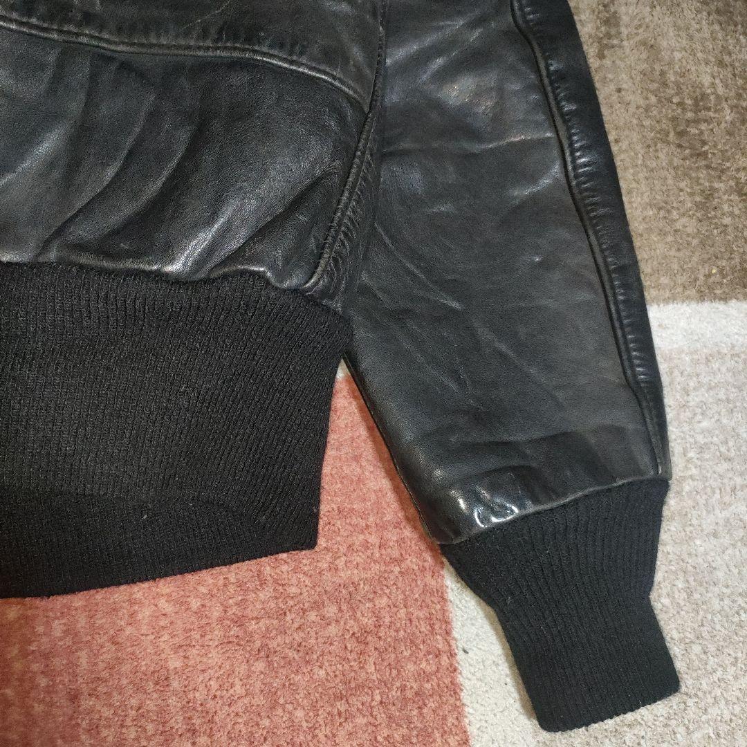 完品人気黒Schott１８４SMフライトジャケット３８ ダメでも対応有！