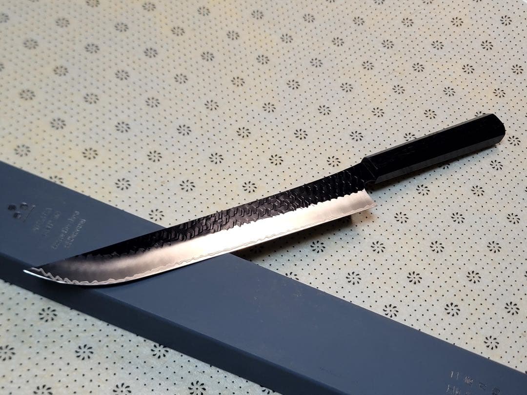 二唐刃物　黒打ち　sg2 先丸筋引き　255mm