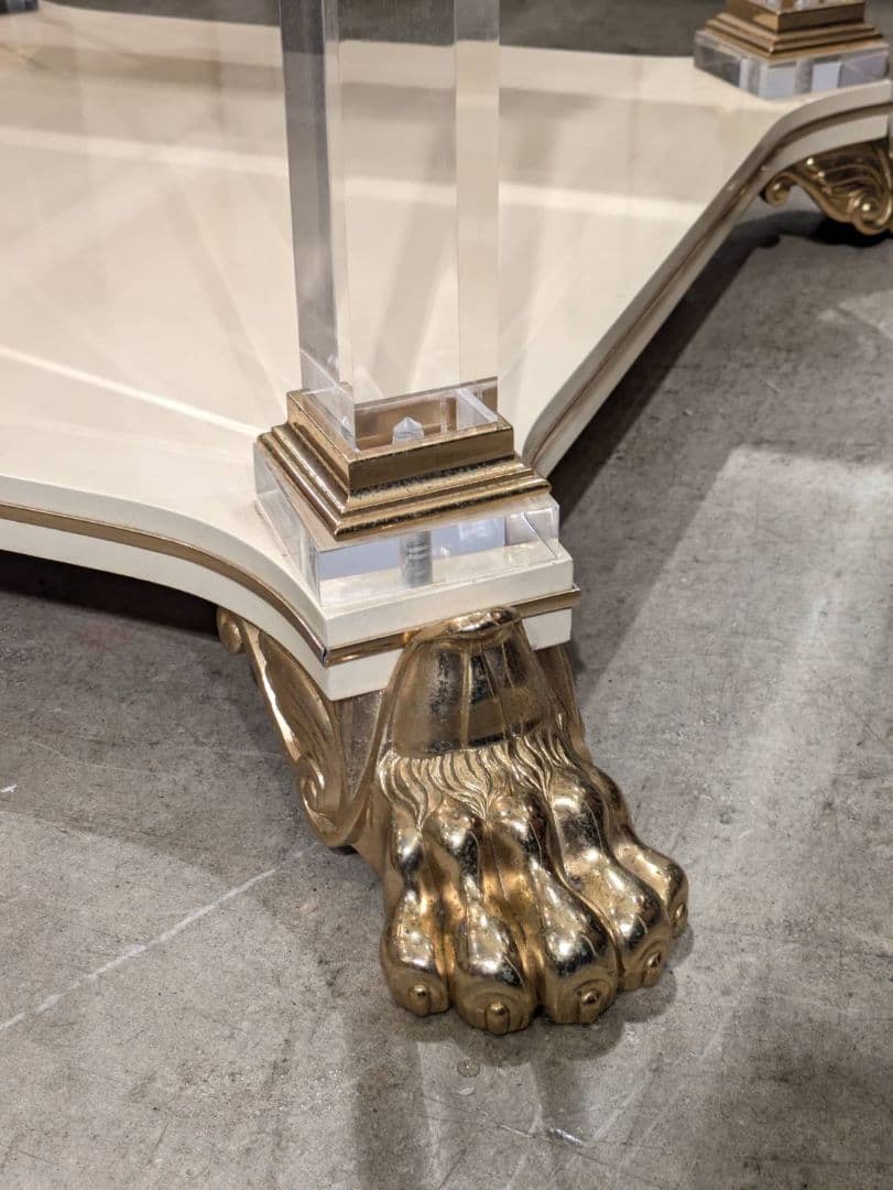 1【高級45万】 イタリア センターテーブル エレガント 猫脚 テーブル 小