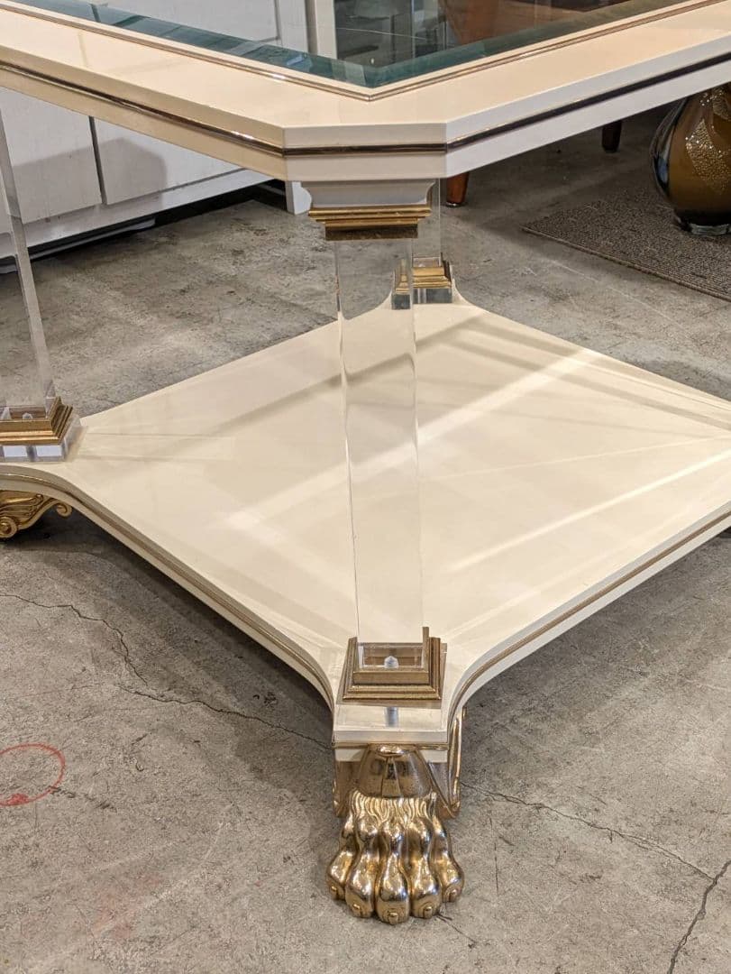 1【高級45万】 イタリア センターテーブル エレガント 猫脚 テーブル 小