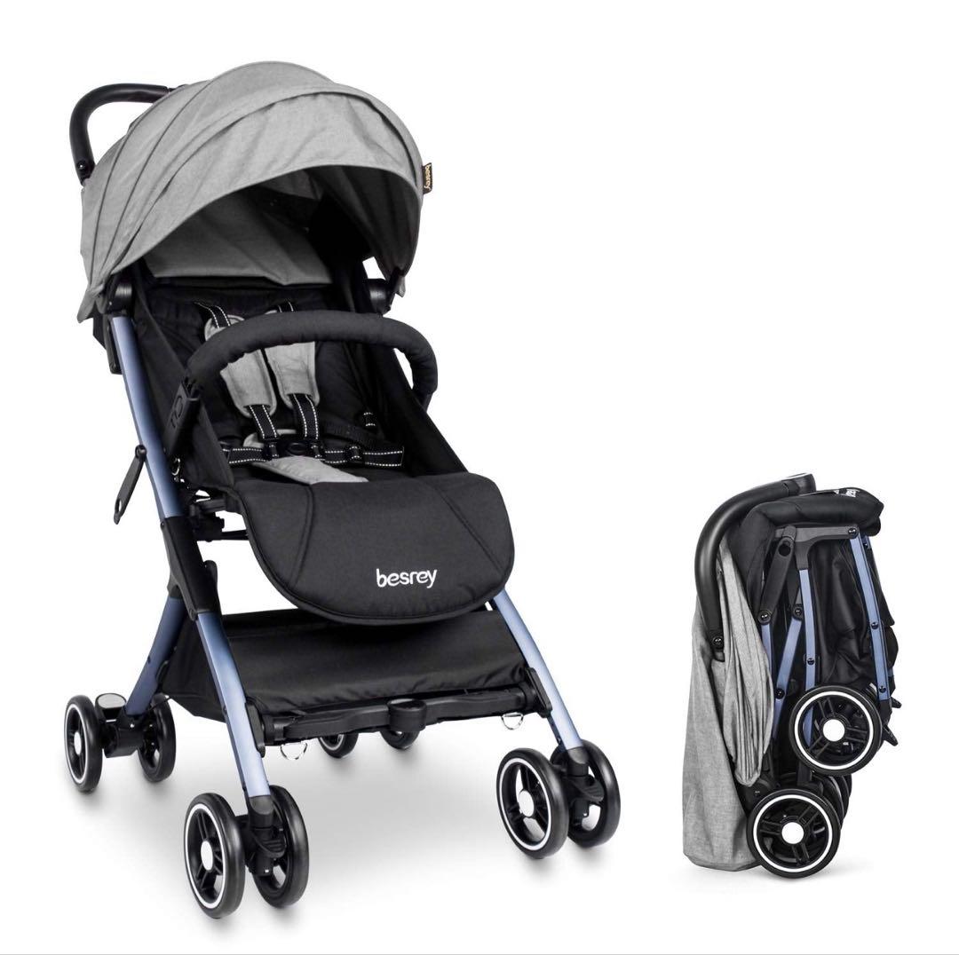 【新品・未使用】Besrey ベビーカー 自動折りたたみ 日本語・英語説明書付