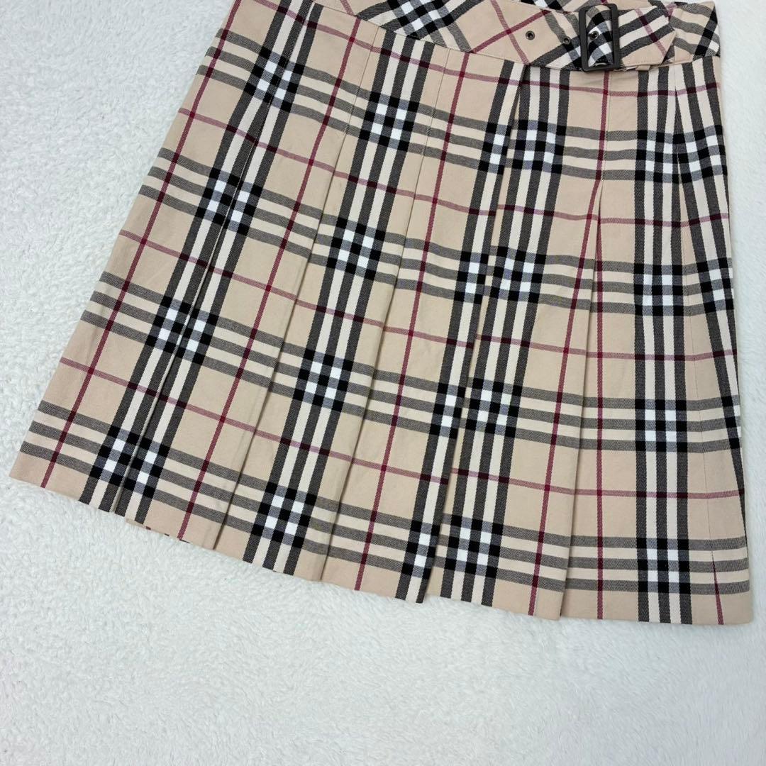 バーバリーロンドン　スカート　膝丈　ノバチェック　ベルト　プリーツ　40 L相当