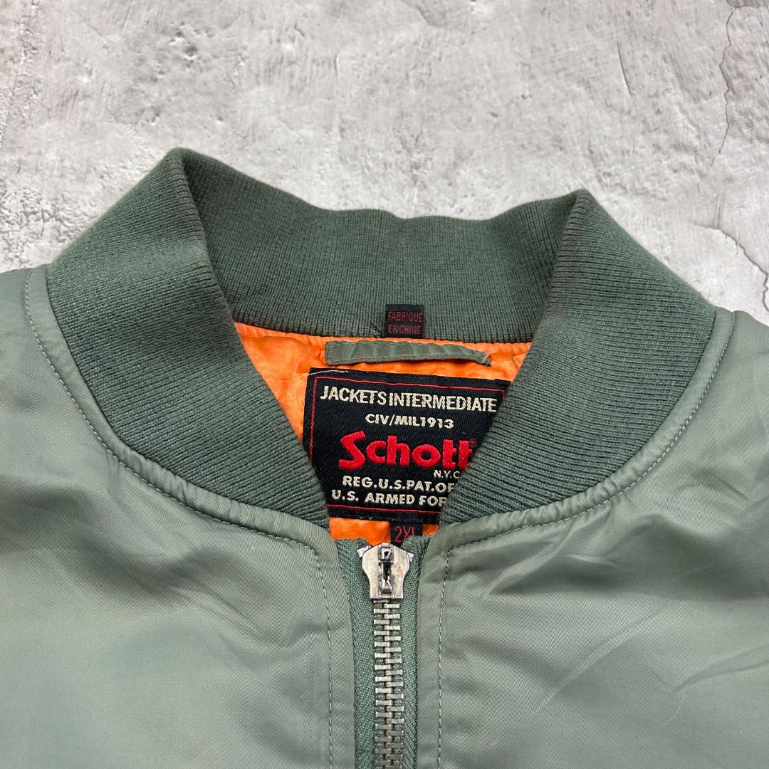 E*y様 Schott　ショット　MA-1　フライトジャケット　古着　グリーン