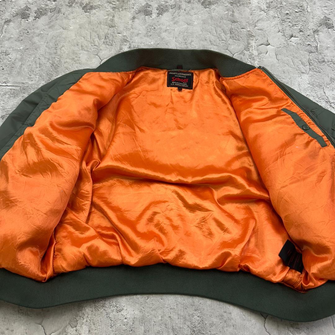 E*y様 Schott　ショット　MA-1　フライトジャケット　古着　グリーン