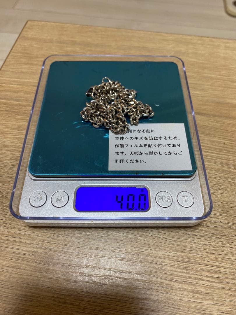 シルバー チェーンネックレスとブレスレットセット