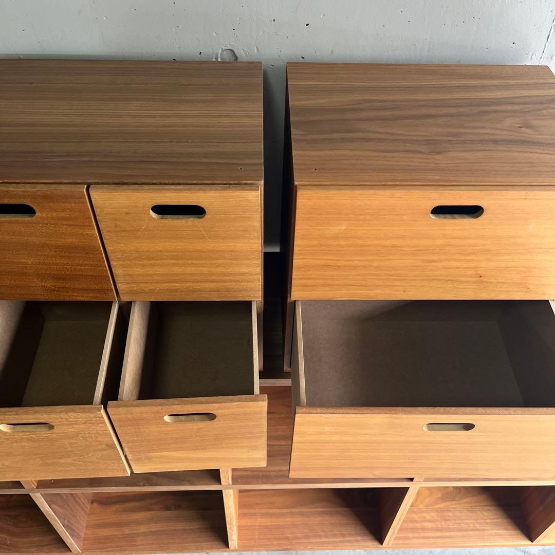 azushu★無印スタッキングシェルフセット・５段×3列ウォールナット材