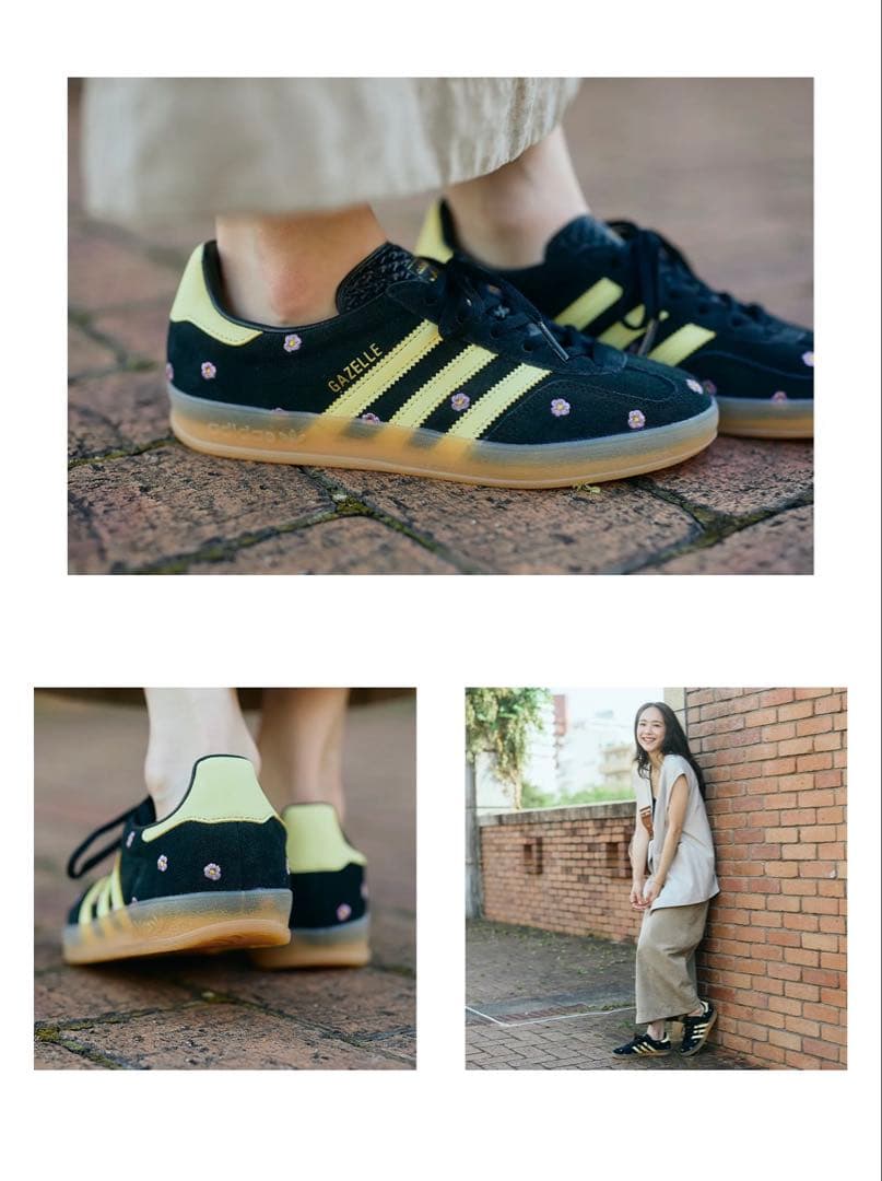 【新品 未使用】 adidas GAZELLE INDOOR フラワー刺繍