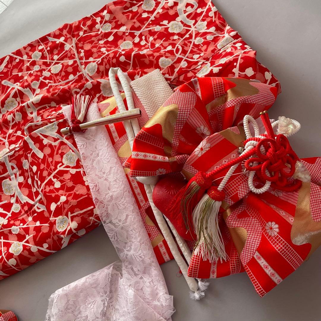 美品　七五三　7歳　正絹お着物セット　大寸作り帯