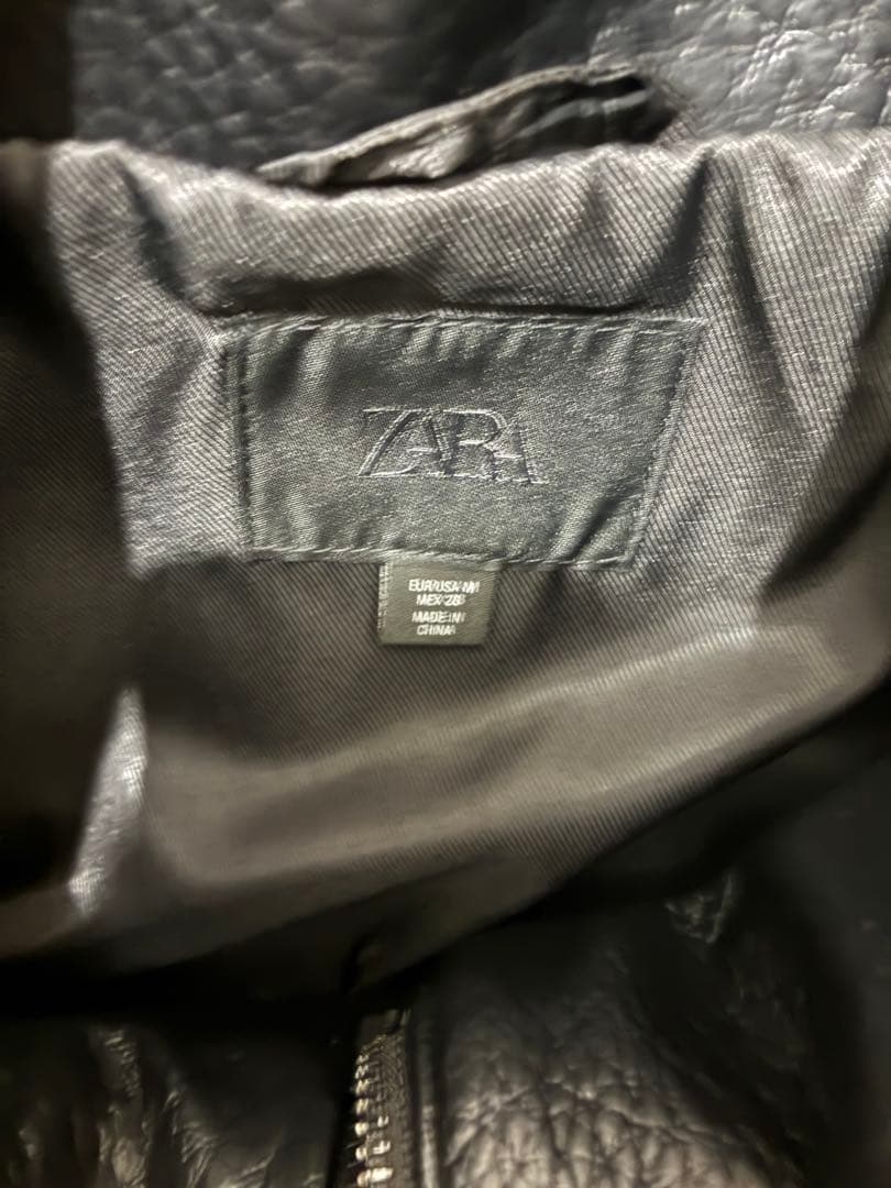 ZARA 黒 レザーライダースジャケット