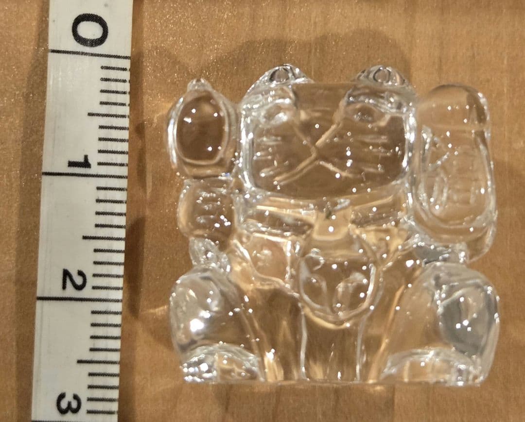 ​希少【愛光堂 刻印入】天然水晶 招き猫 ／自由が丘の名店購入 本物