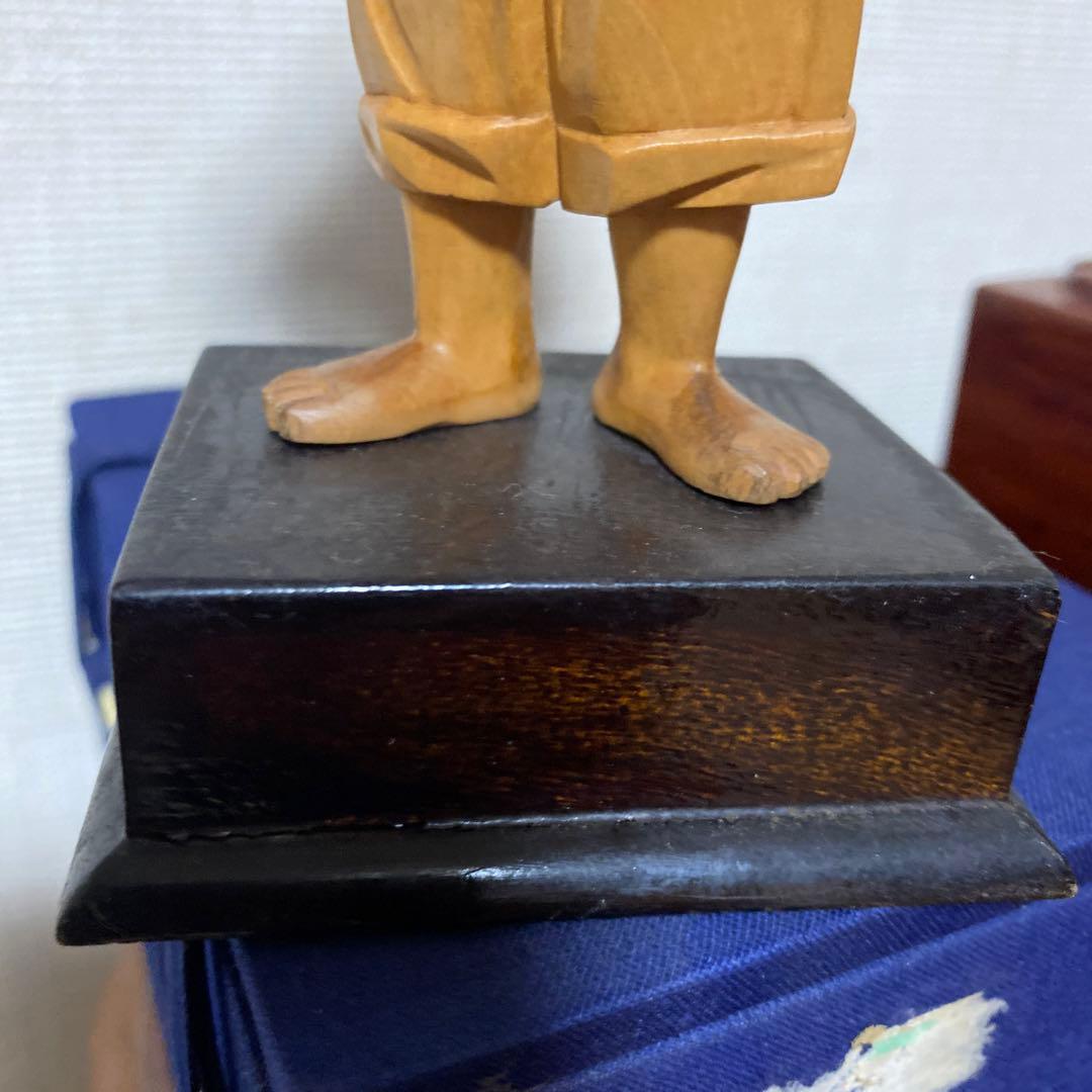 木製 女性像 彫刻 中国伝統衣装　文化大革命時代