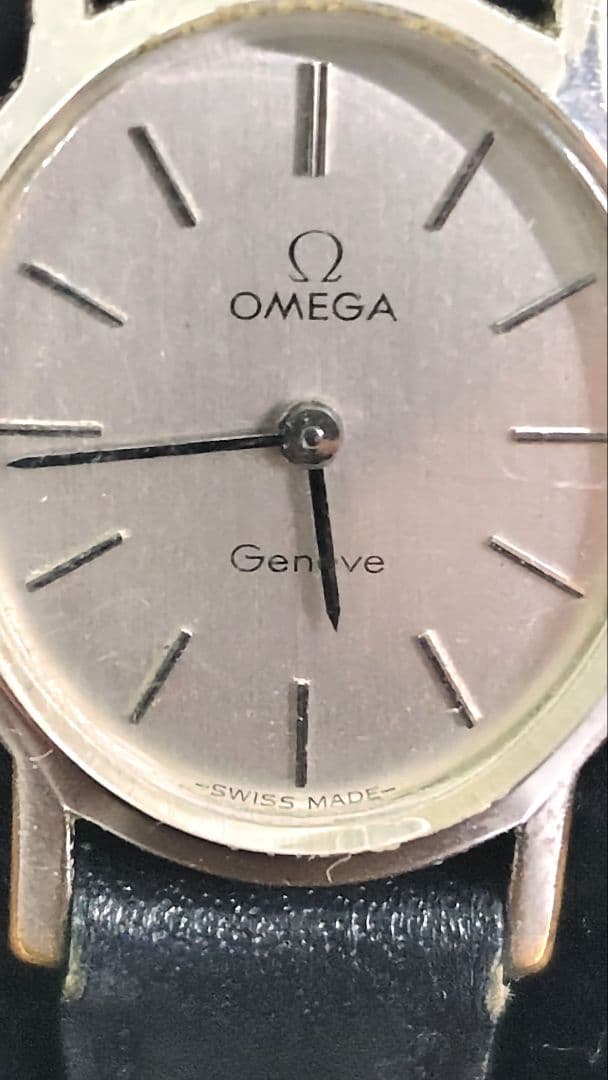 【動作品】OMEGA Geneve 手巻き ヴィンテージ腕時計 Ω純正リューズ