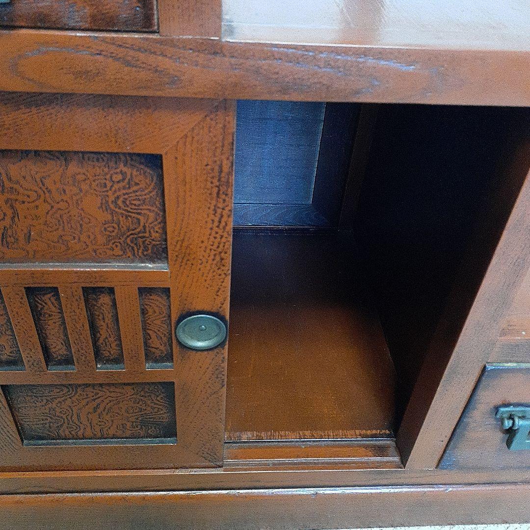 階段箪笥　民芸家具調　四段　両面引き出し　古道具