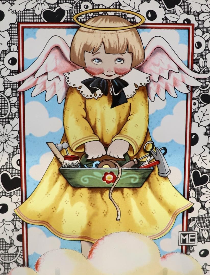 メアリー・エンゲルブライト ヴィンテージ ステンドグラス 女の子の天使