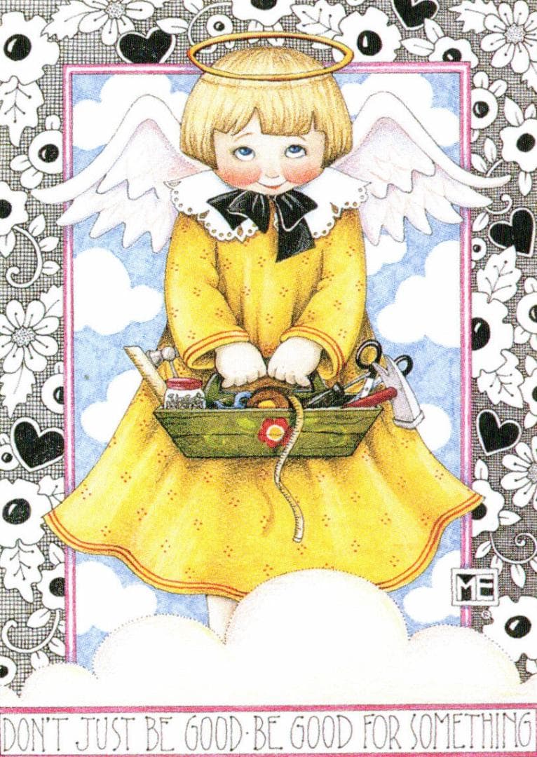 メアリー・エンゲルブライト ヴィンテージ ステンドグラス 女の子の天使