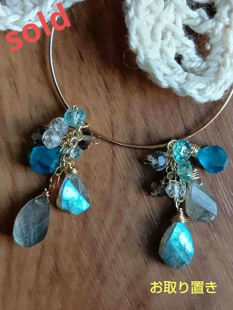 585/14kgfネオンブルーアパタイト・ラブラドライトのチャーム