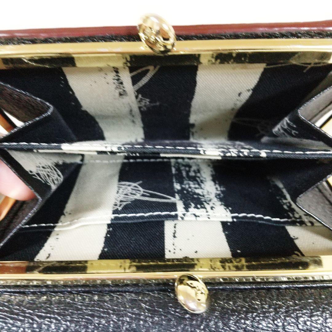 極美品　ヴィヴィアンウエストウッド 三つ折り財布 がま口 オーブ レザー 黒