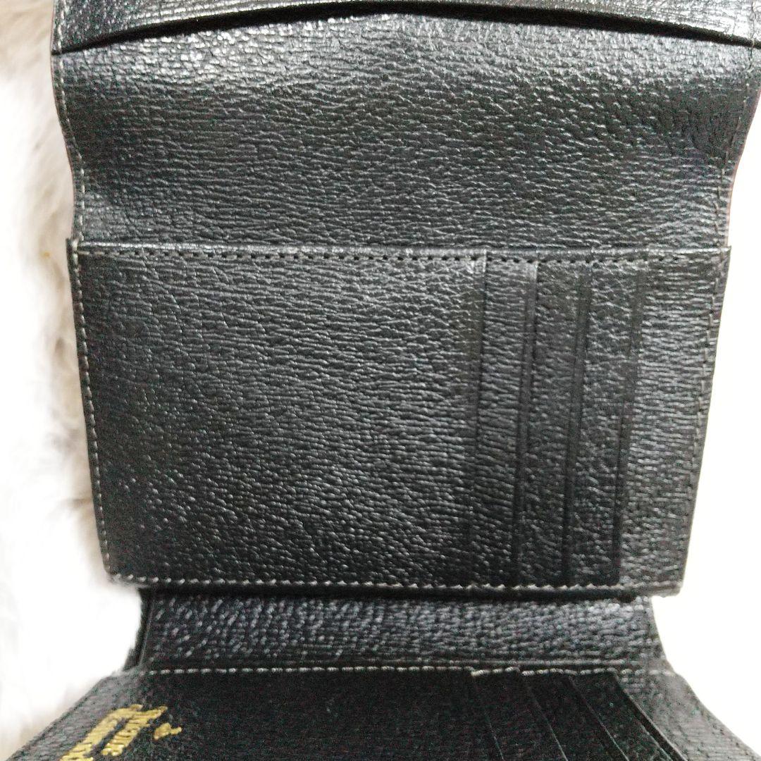 極美品　ヴィヴィアンウエストウッド 三つ折り財布 がま口 オーブ レザー 黒