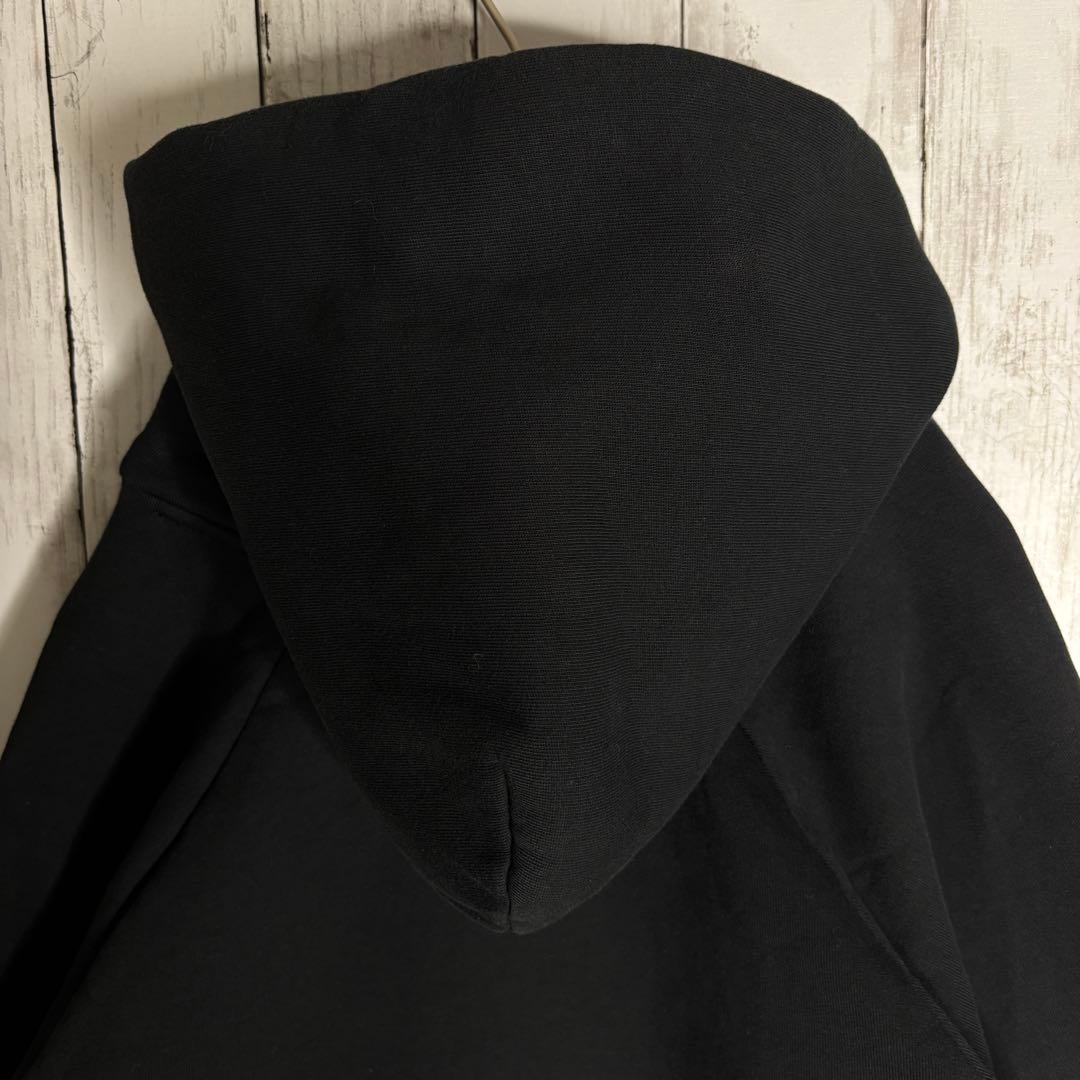 【最高デザイン】バレンシアガ パーカー フーディ 赤ロゴ 黒 Lサイズ