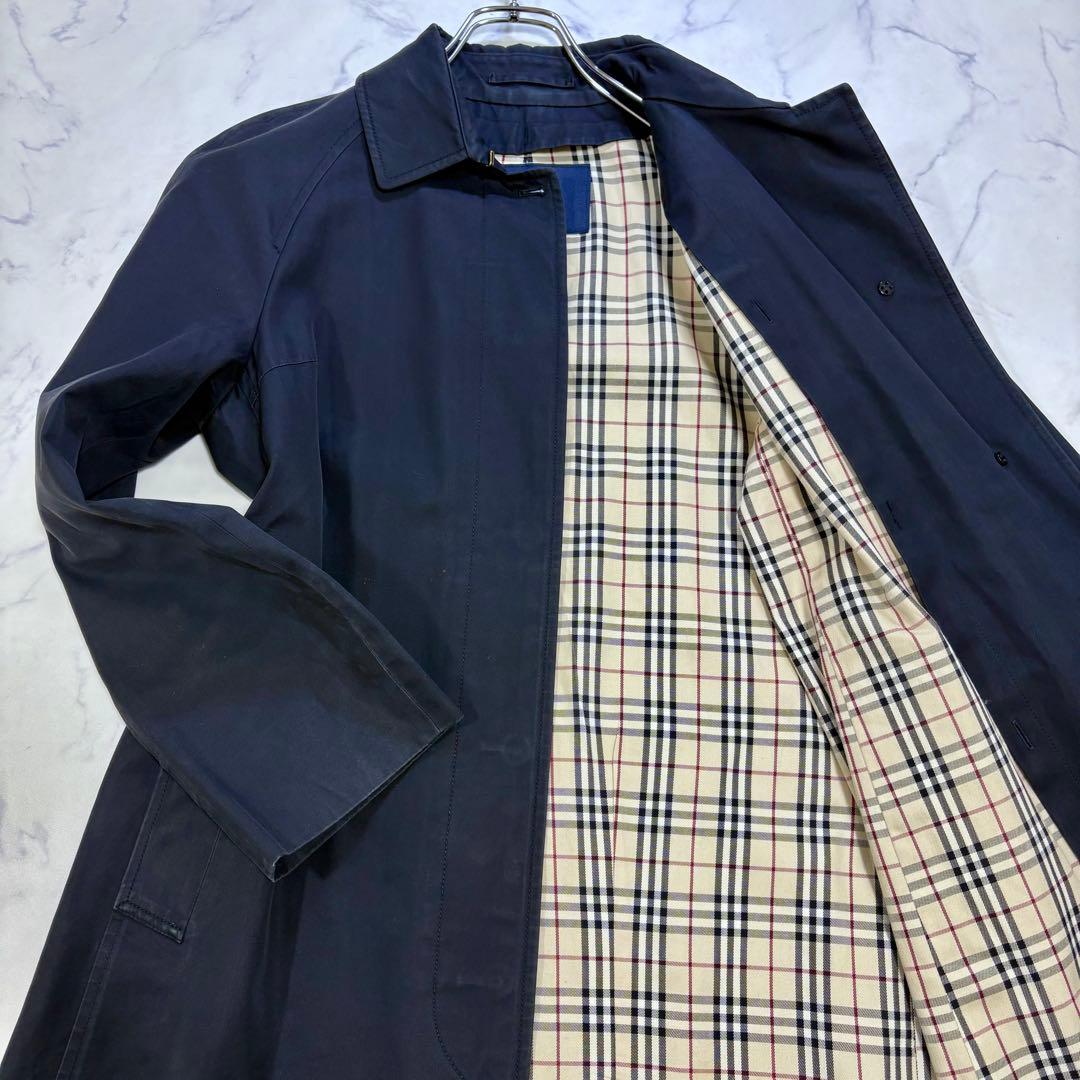 美品 BURBERRY LONDON ステンカラーコート ノバチェック L相当