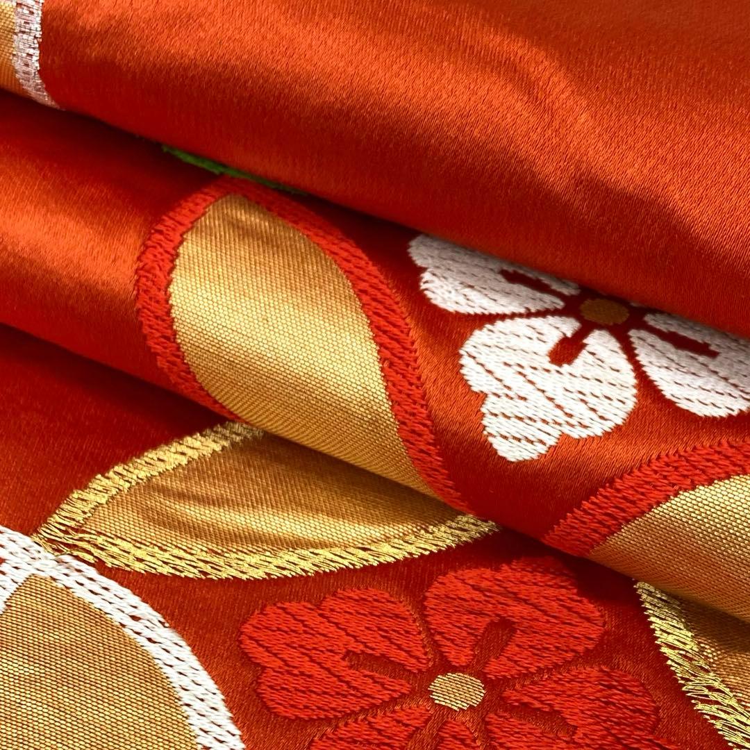 【着物と帯 時流】O25869ts◇七五三 袋帯◇三越 全通 7才女の子橙 美品