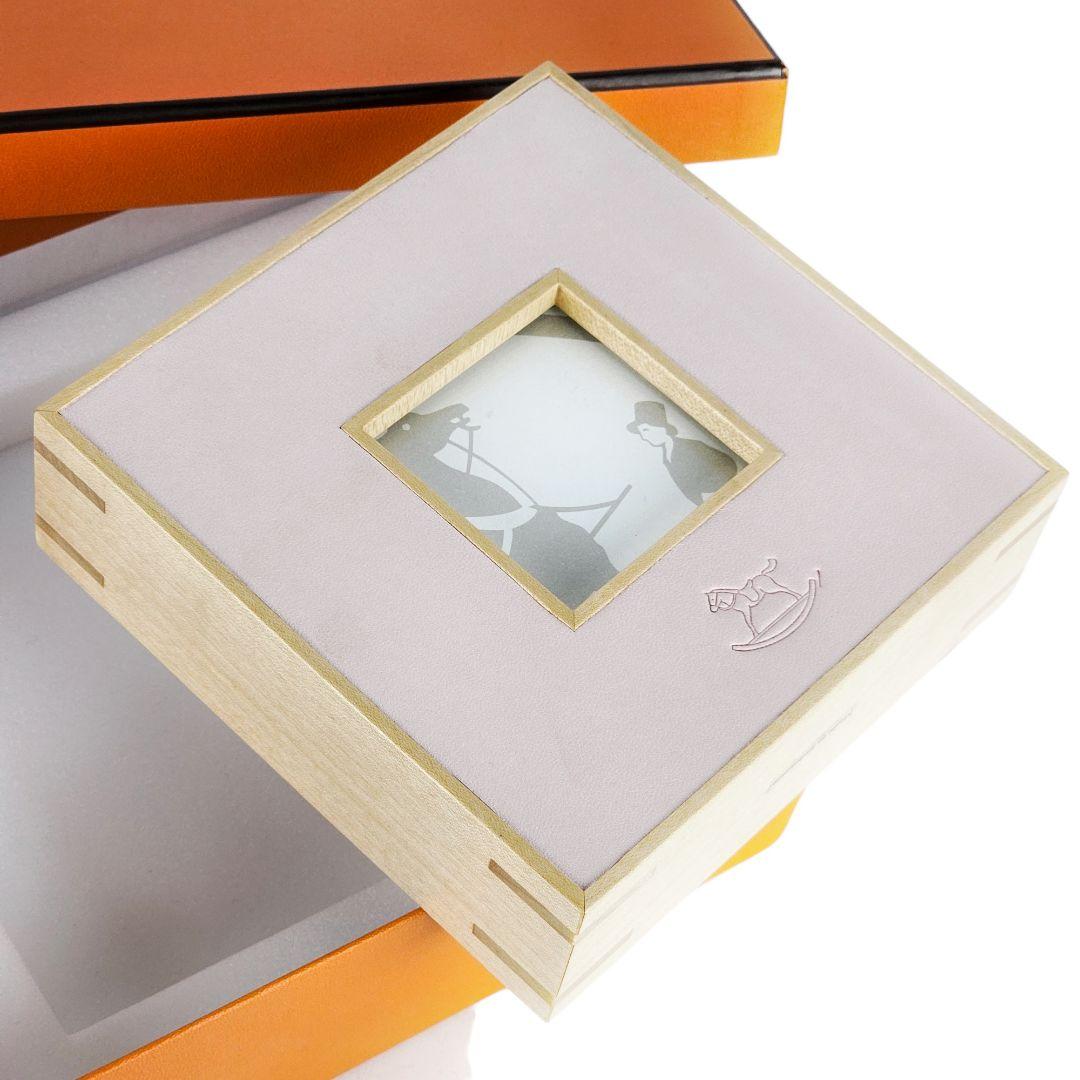 美品 エルメス HERMES 写真立て ウッド 木製 フォトフレーム インテリア