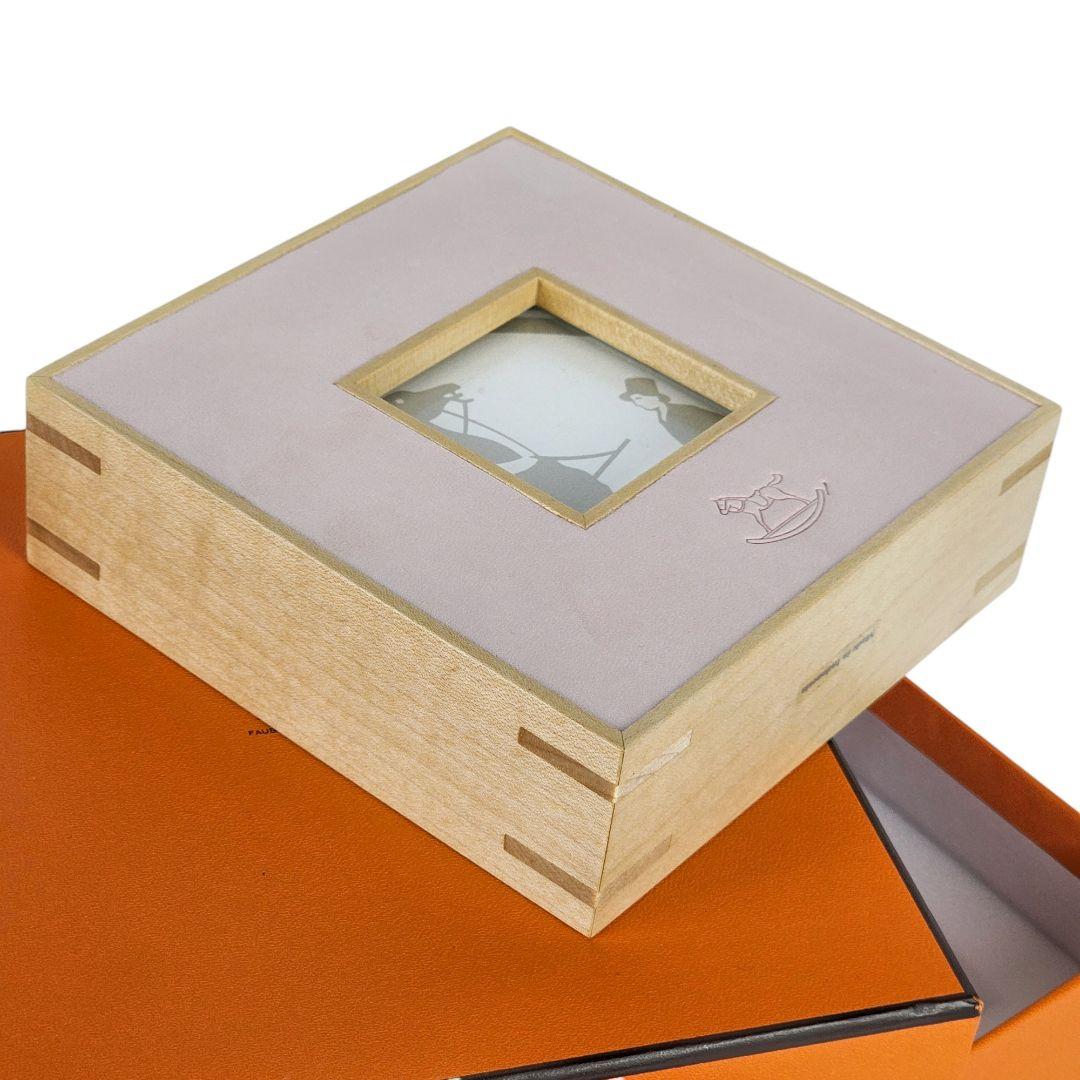 美品 エルメス HERMES 写真立て ウッド 木製 フォトフレーム インテリア