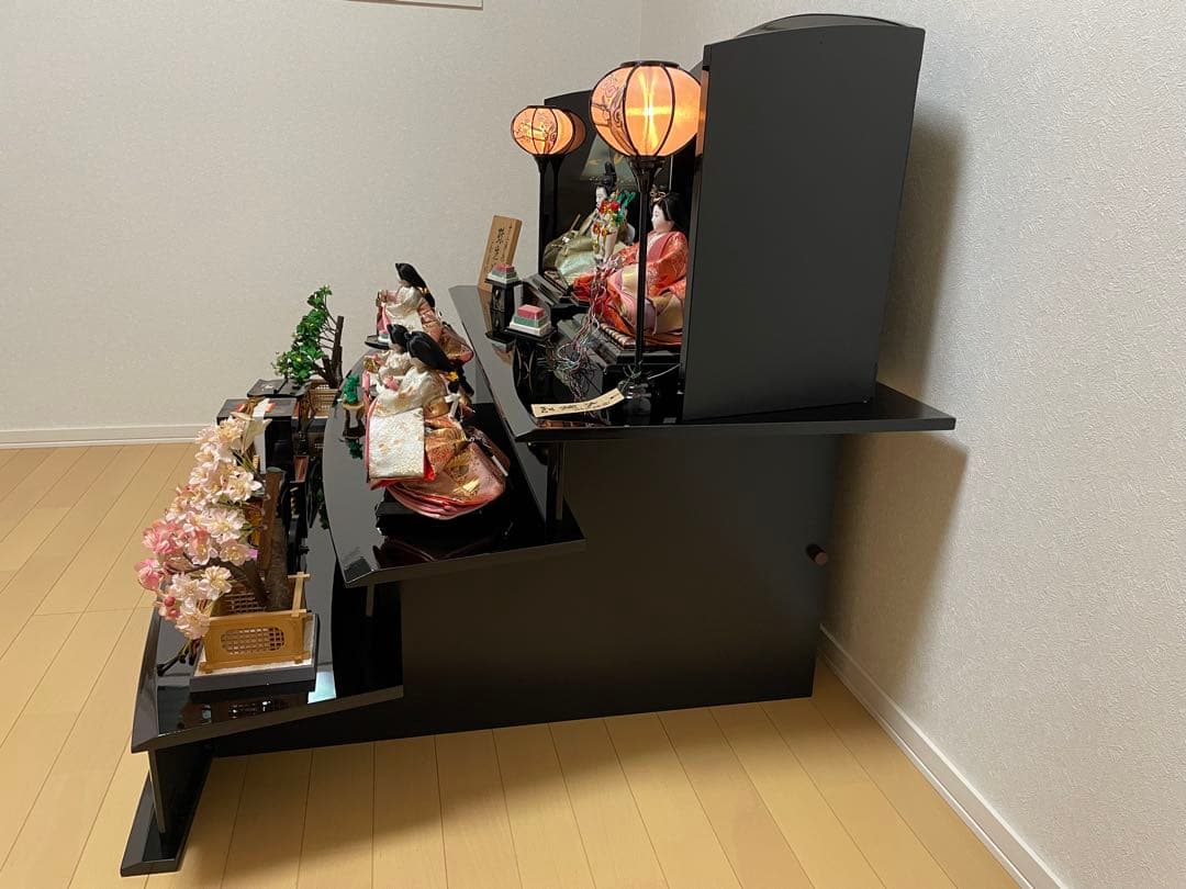 Ａ雛人形 三段飾り 十二単衣 弥生雛 長月作　Ａ＋Ｂ購入必須