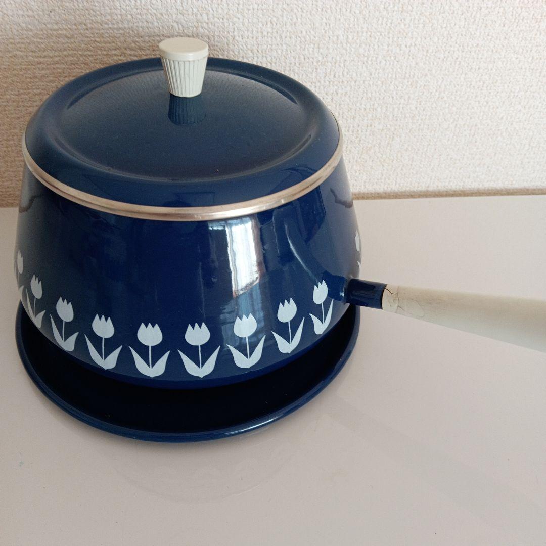 ホーロー　フィネル　コクムス　コランダー　チューリップ　フォンデュ鍋　3点セット