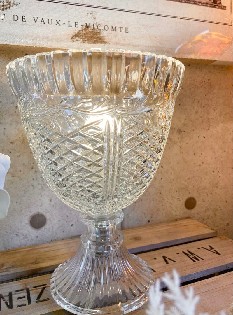 ガラスランプ　インテリア　照明　スタンド　置物