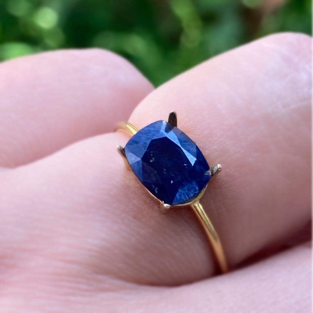 Silver925 18kgp ディープ ブルーサファイア リングorトップ