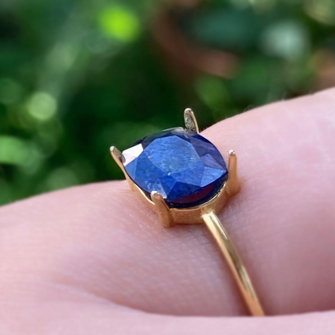 Silver925 18kgp ディープ ブルーサファイア リングorトップ