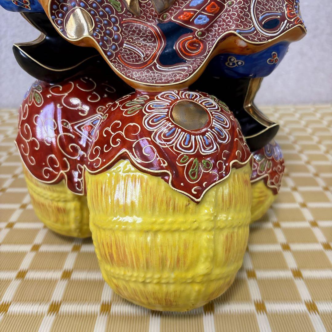 九谷焼　大黒天　14号大黒・盛　大黒様　俵乗り大黒天　縁起物　高さ42cm